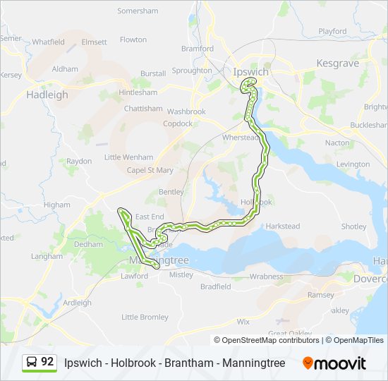 92 bus Line Map