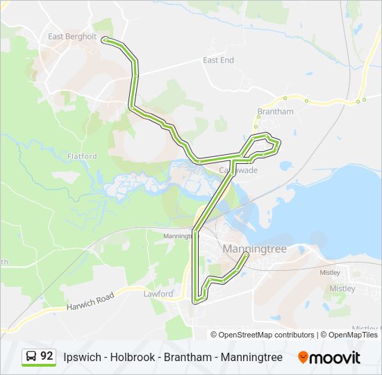 92 Bus Line Map