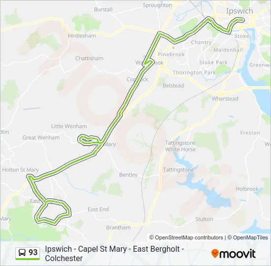 93 Bus Line Map