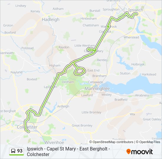 93 Bus Line Map