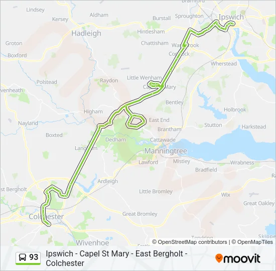 93 Bus Line Map