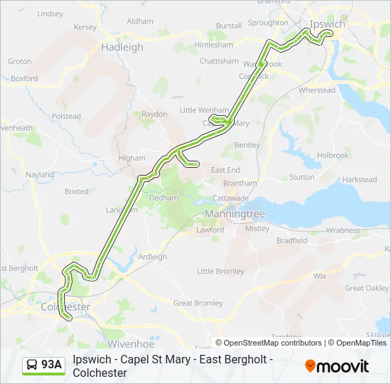 93A Bus Line Map
