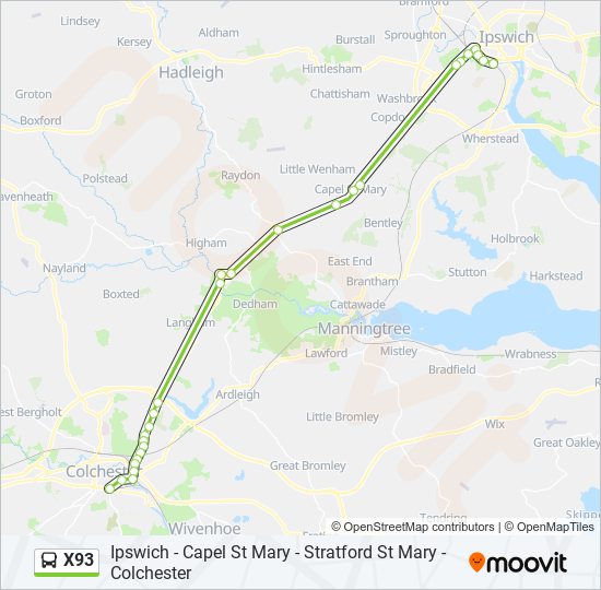 X93 bus Line Map