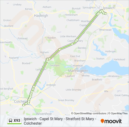 X93 Bus Line Map