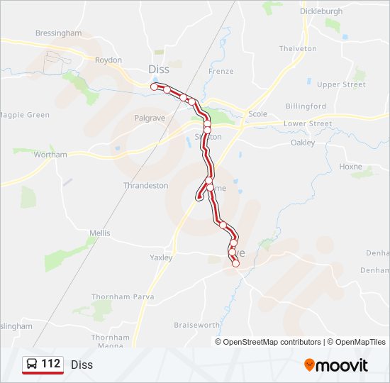 Bus 112 Route Map 112 Route: Schedules, Stops & Maps - Diss (Updated)