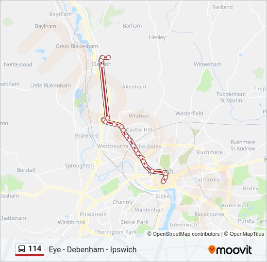 114 Bus Line Map
