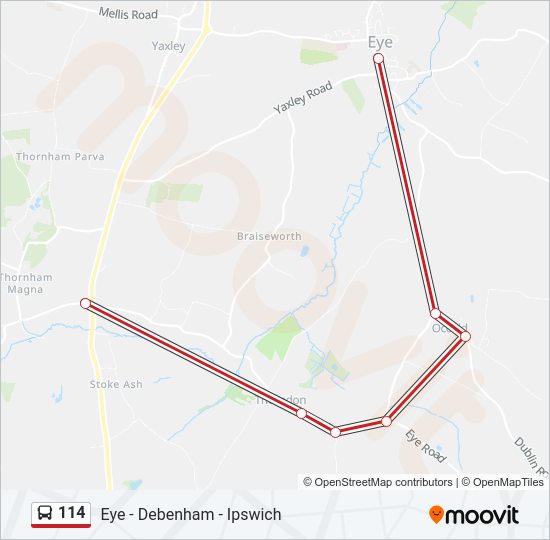 114 Bus Line Map