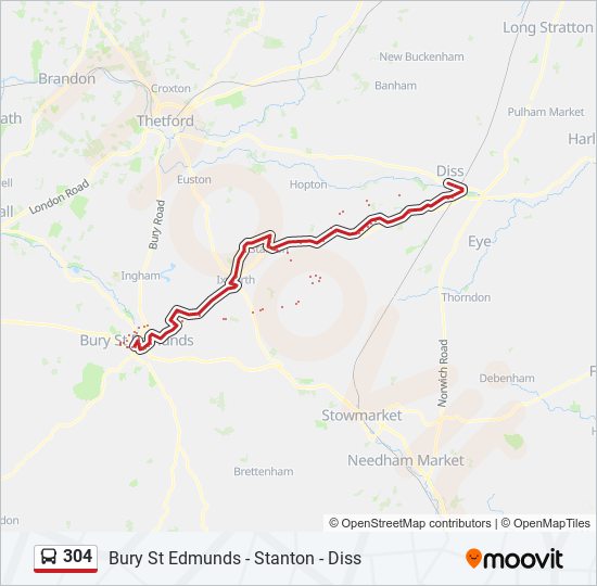 304 Bus Line Map
