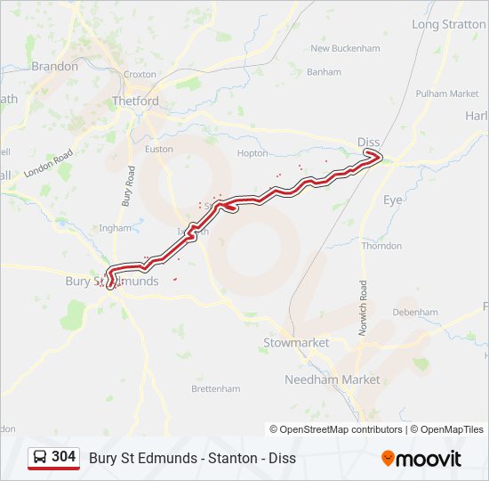 304 Bus Line Map