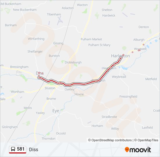 581 Route: Schedules, Stops & Maps - Diss (Updated)