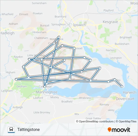 CONNECTING COMMUNITIES BABERGH - SHOTLEY AREA Bus Line Map