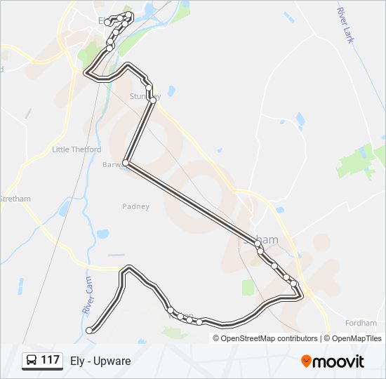 Bus 117 Route Map 117 Route: Schedules, Stops & Maps - Ely (Updated)