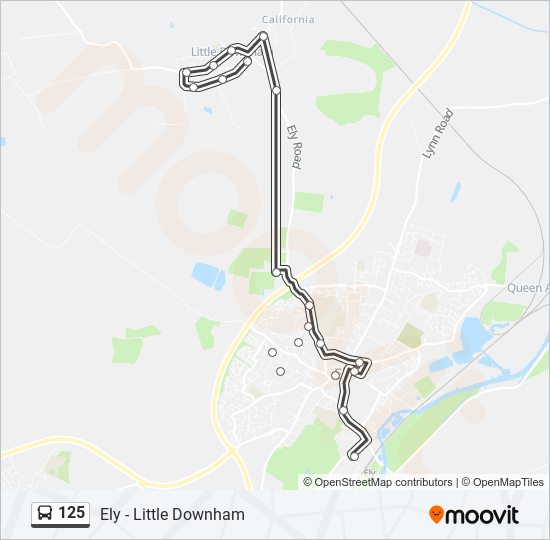 Bus 125 Route Map 125 Route: Schedules, Stops & Maps - Ely (Updated)