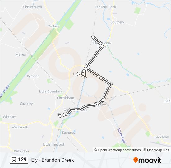 129 bus Line Map