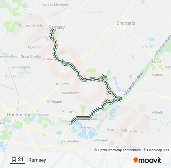 21 Bus Line Map
