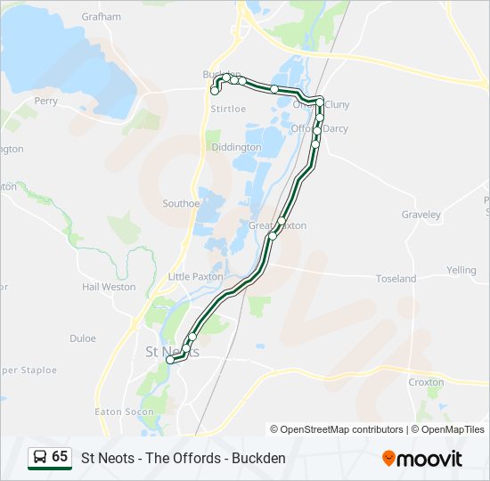 65 bus Line Map