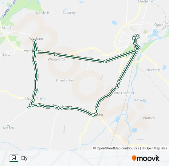 ELY ZIPPER Bus Line Map