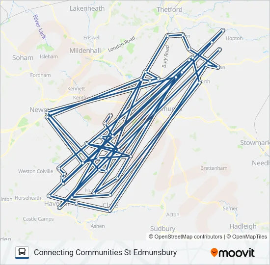 CONNECTING COMMUNITIES ST EDMUNDSBURY Bus Line Map