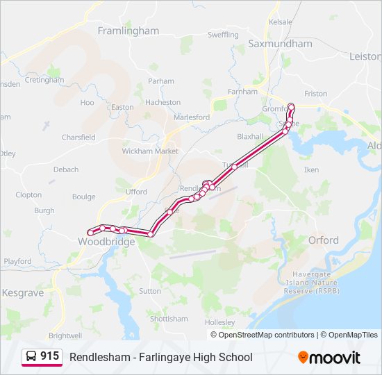 915 bus Line Map