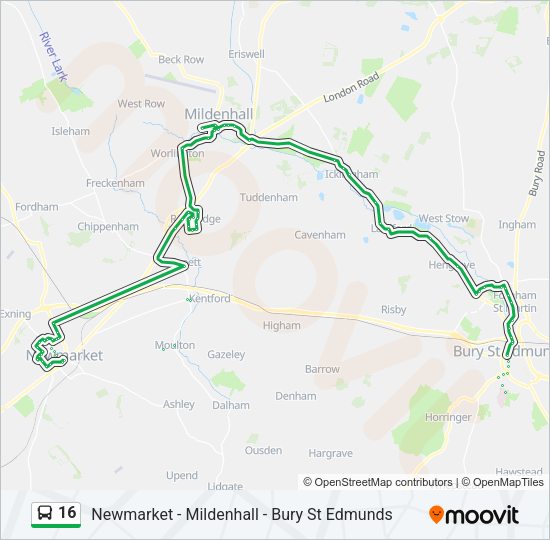 16 Bus Line Map