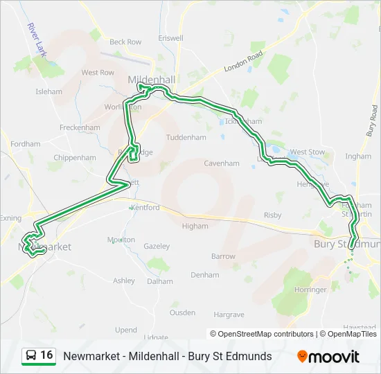 16 Bus Line Map