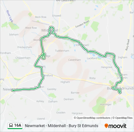 16A Bus Line Map