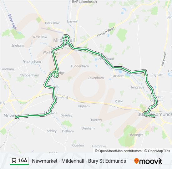 16A Bus Line Map