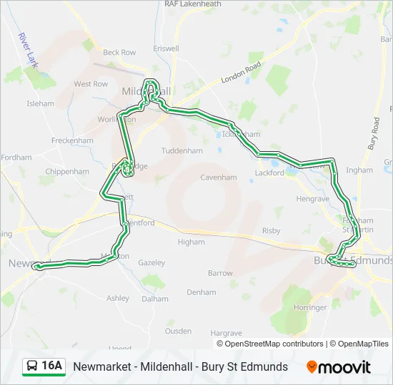 16A Bus Line Map