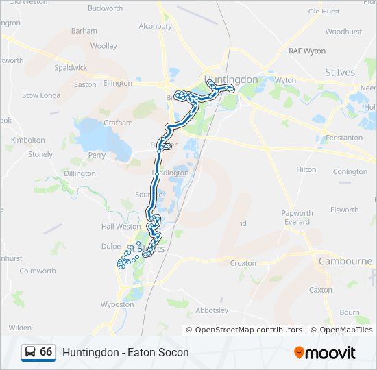 Bus 66 Route Map 66 Route: Schedules, Stops & Maps - Huntingdon (Updated)