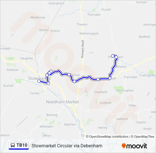 TB10 Bus Line Map