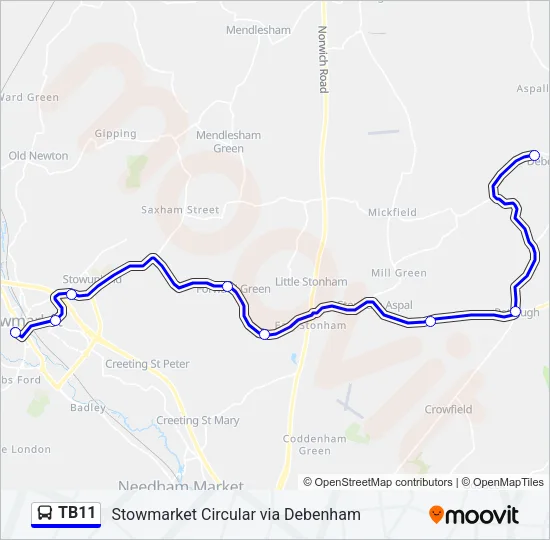 TB11 Bus Line Map