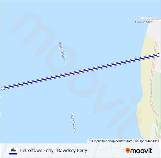 FELIXSTOWE FOOT FERRY Ferry Line Map