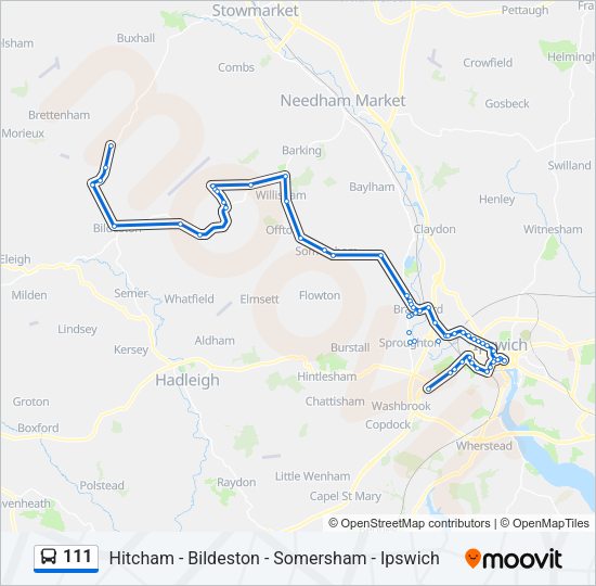 111 Bus Line Map