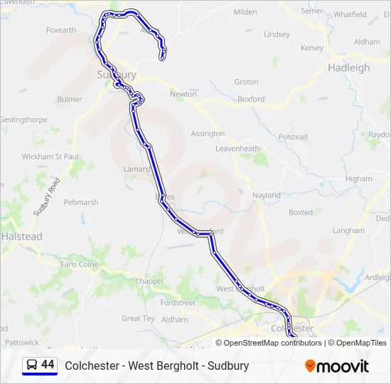 44 Route: Schedules, Stops & Maps - Colchester City Centre (Updated)
