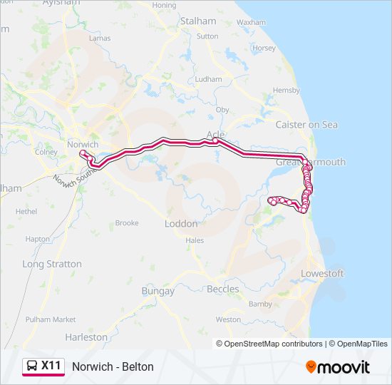 X11 bus Line Map