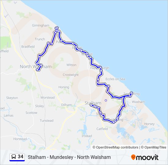34 Bus Line Map