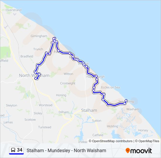 34 Bus Line Map