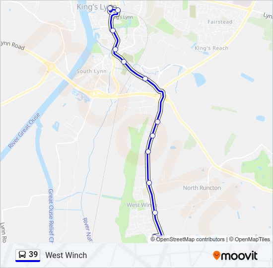 39 Bus Line Map