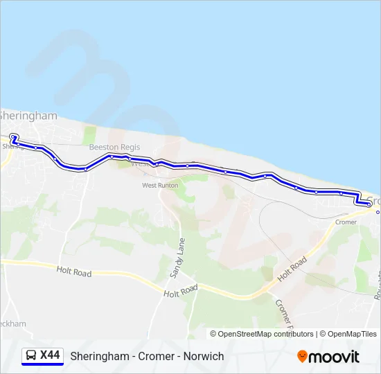 X44 Bus Line Map