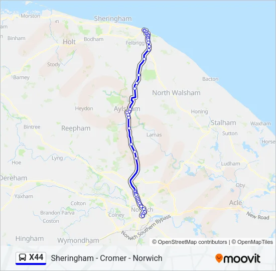 X44 Bus Line Map