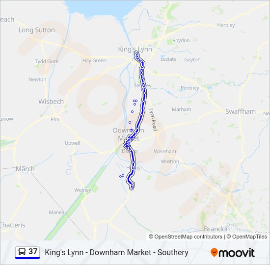 37 Bus Line Map