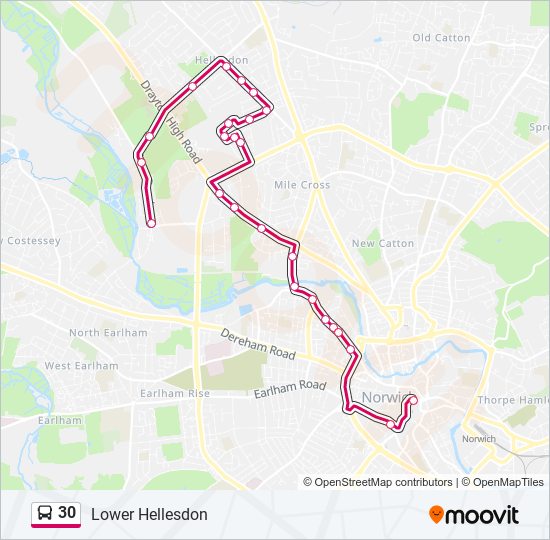 30 bus Line Map