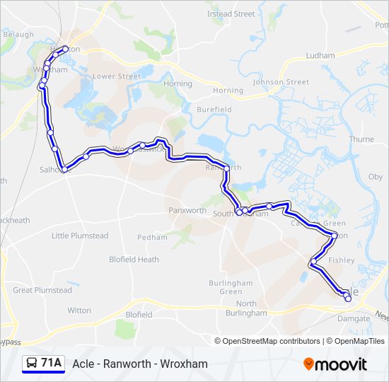 71A Bus Line Map