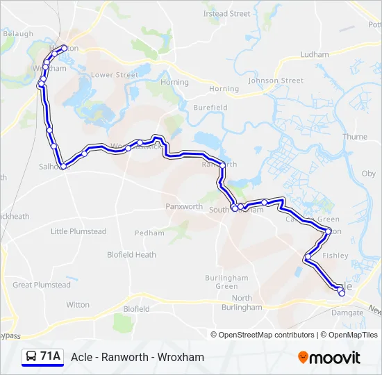 71A Bus Line Map