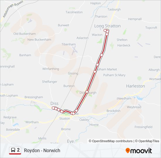 2 Bus Line Map