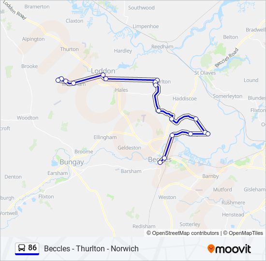 Bus 86 Route Schedule 86 Route: Schedules, Stops & Maps - Beccles (Updated)