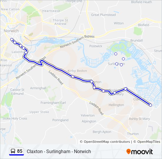 Bus 85 Route Map 85 Route: Schedules, Stops & Maps - Claxton (Updated)