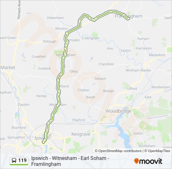 119 bus Line Map