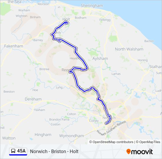 45A Bus Line Map
