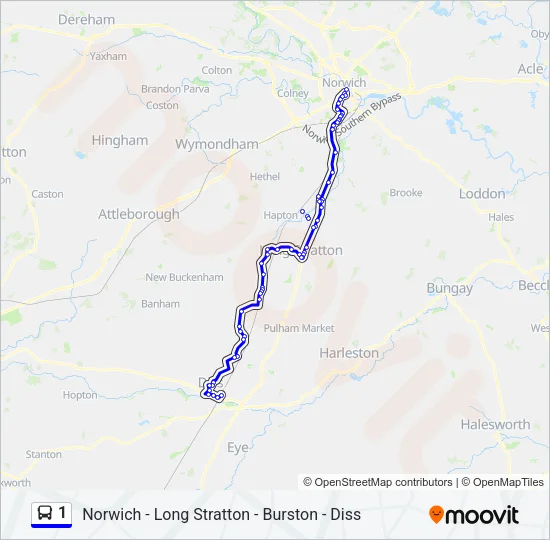 1 Bus Line Map